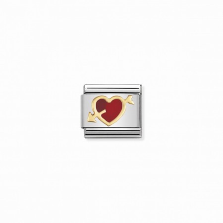 Nomination Gold Red Heart with Arrow Composable Charm