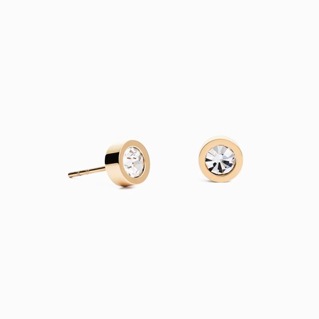 Coeur de Lion Gold Round Crystal Earrings 0228/21-1816