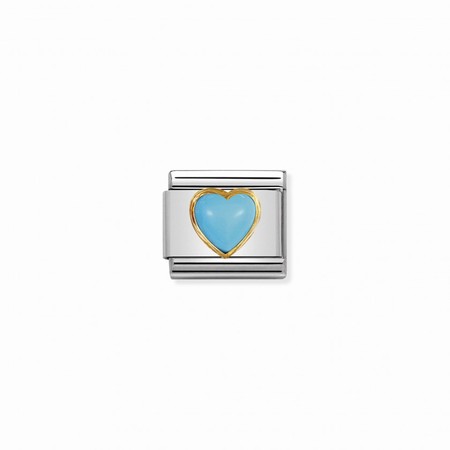Nomination Gold Turquoise Stone Heart Composable Charm