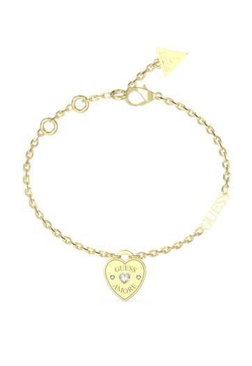 Guess Amore Heart Gold Charm Bracelet UBB05057YGL McCloys