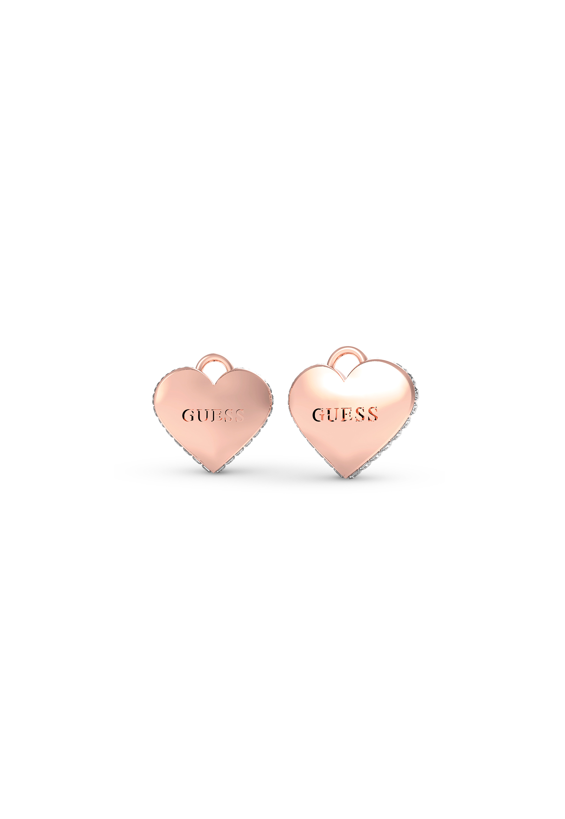 Guess Falling in Love Rose Gold Heart Earrings UBE02231RG