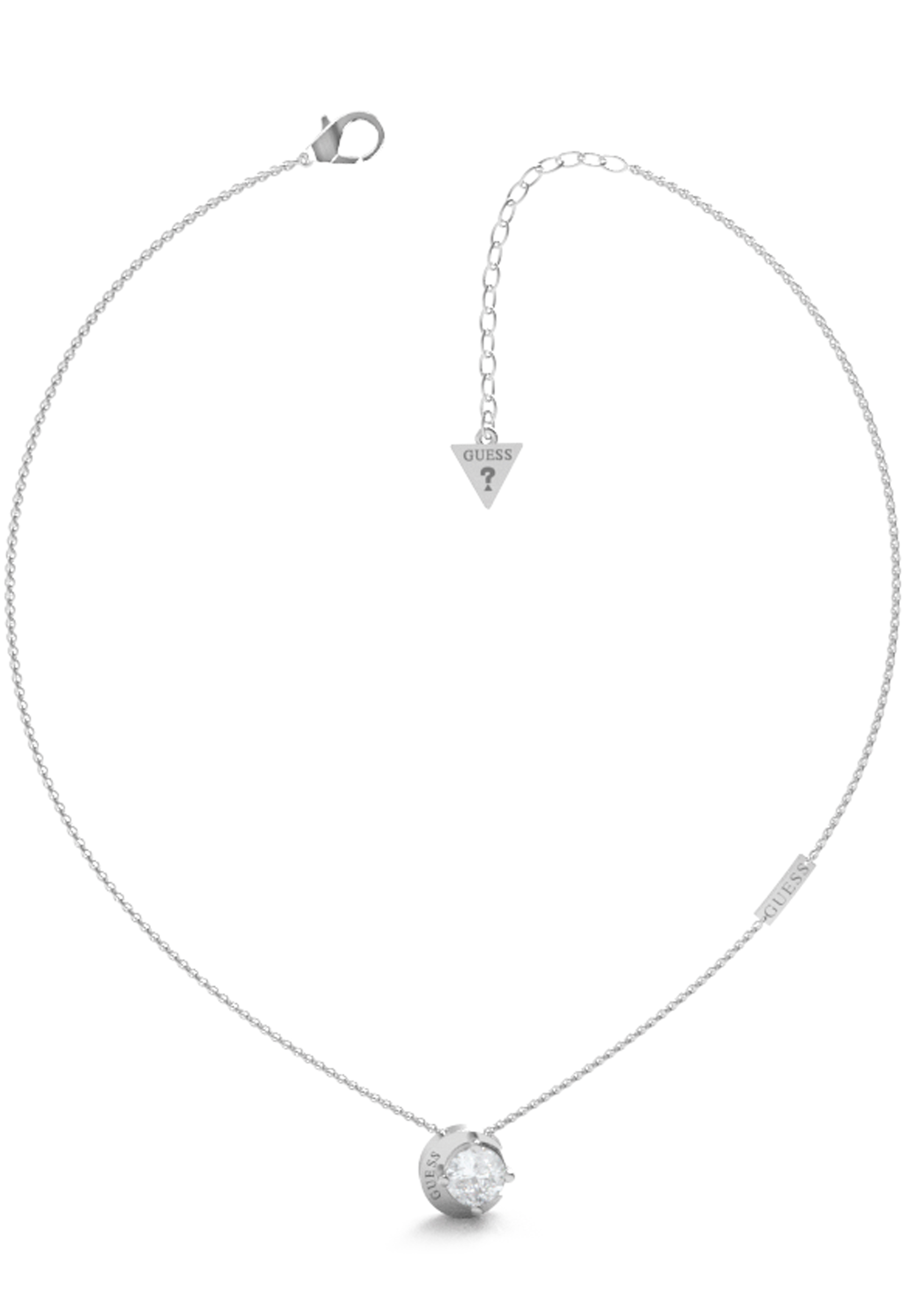 Guess Moon Phases Silver & Crystal Necklace UBN01190RH