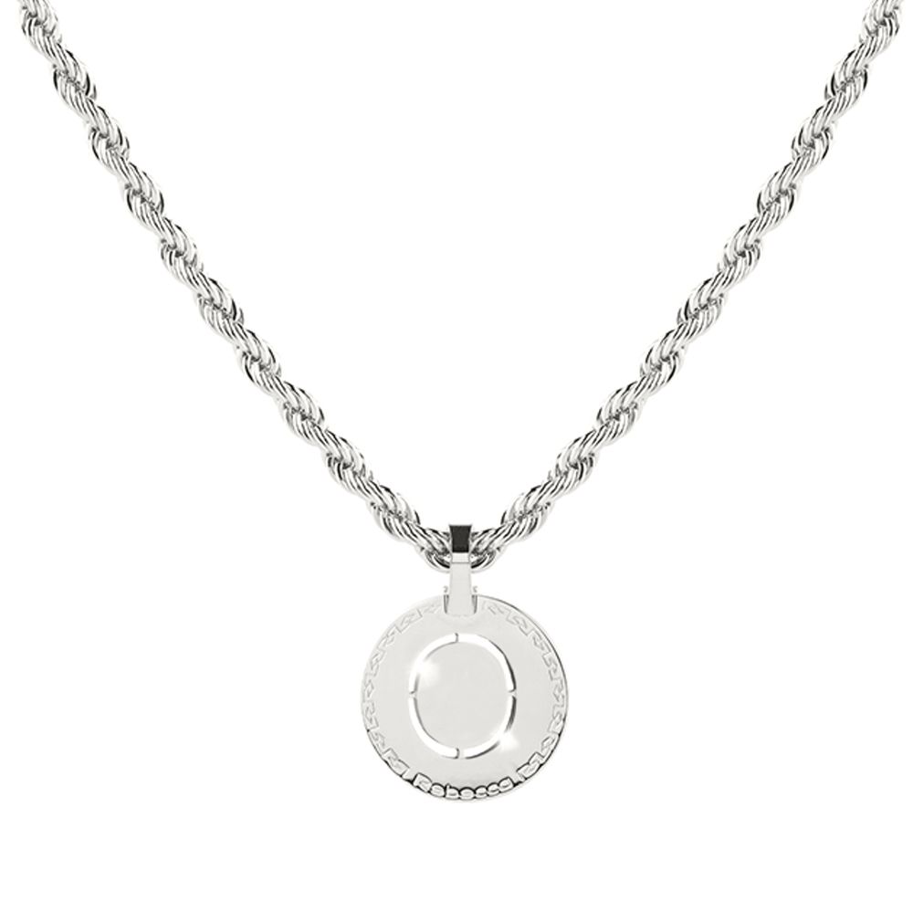 Rebecca Silver O Necklace with Rope Chain