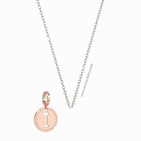 Rebecca Promo Silver 17 inch Necklace with Rose Gold I