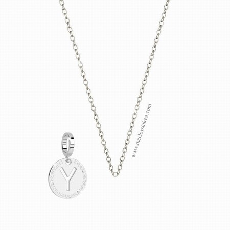 Rebecca Promo Silver 17 inch Necklace with Silver Y