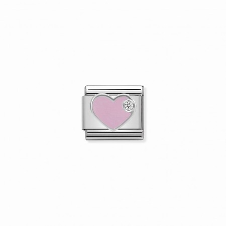 Nomination Silver Pink Heart with CZ Composable Charm