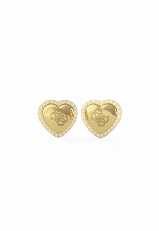 Guess That's Amore Gold Large Heart Stud Earrings