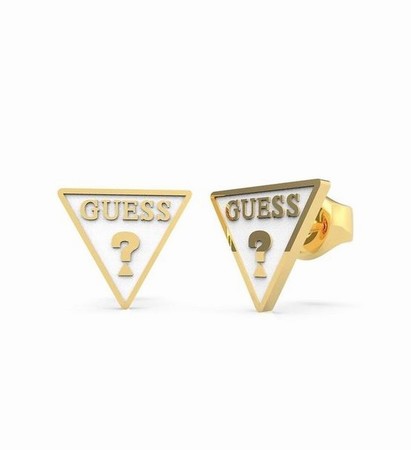 Guess Dream & Love Gold Triangle Stud Earrings - UBE70124